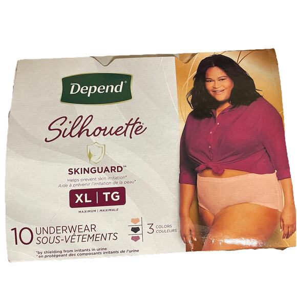 Depend Other - Depend Silhouette Underwear, XL 50"-60", Maximum Absorbency, 3 Colors, 10 Count